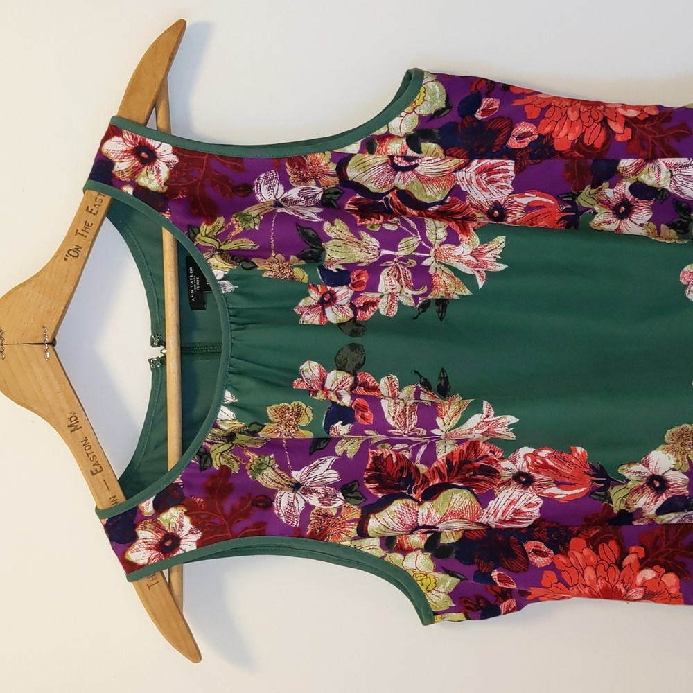 Ann Taylor Petite Women's Size 8P Sleeveless Floral Print Lined Dress - Picture 2 of 14